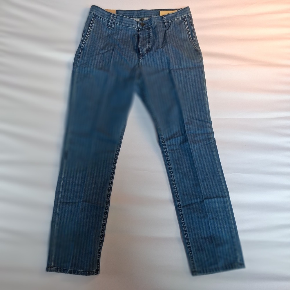 Insight Denim Collection Men's Chino 32 blue pinstripe, straight-leg Mid Waist